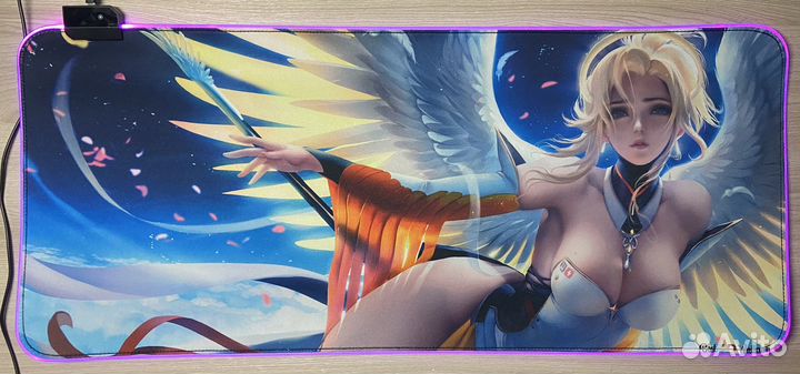 Коврик компьютерный игровой с подсветкой 70х30