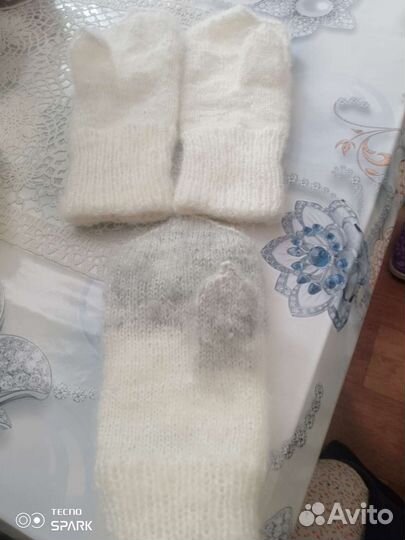 Варежки пуховые мягкие