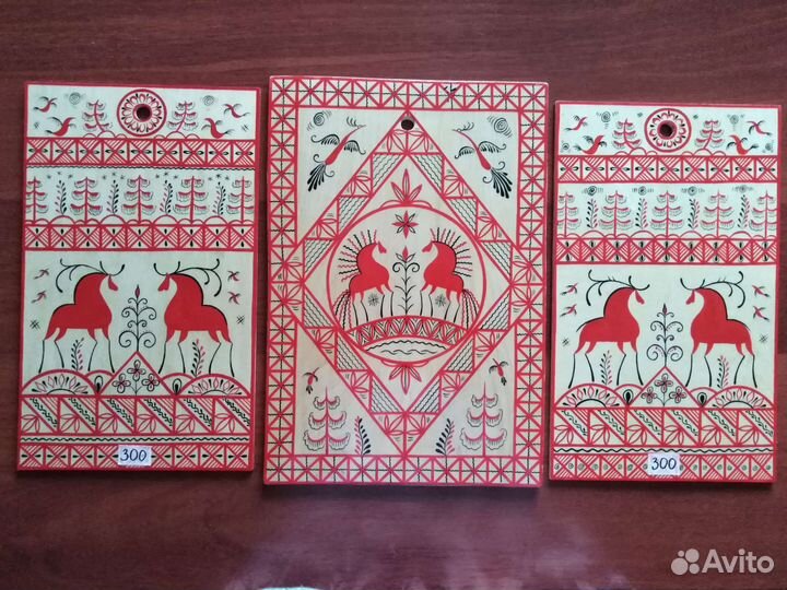 Доски разделочные мезенская роспись