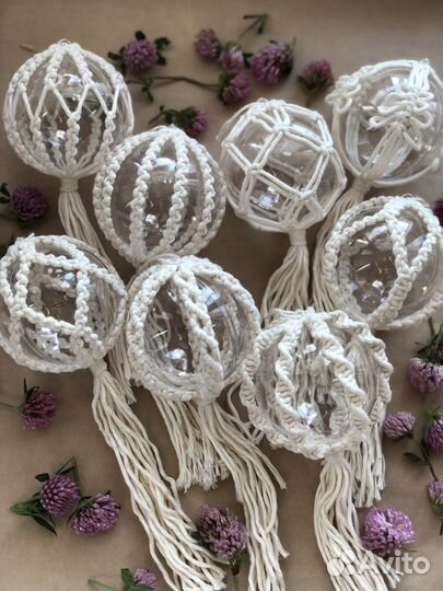 Новогодние шары макраме