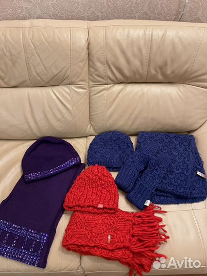 Шапка с шарфом женская