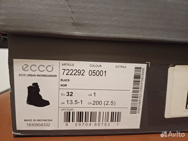 Ботинки ecco, зима 32р