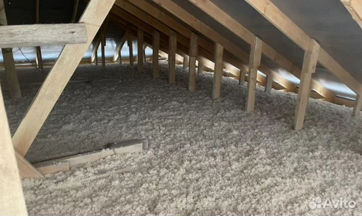 Утепление эковатой