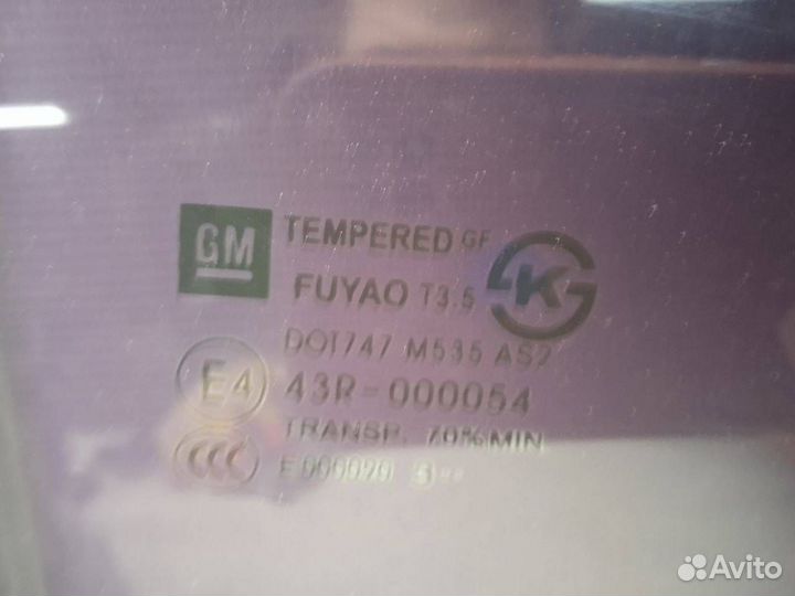 Стекло двери задней левой Chevrolet Cruze рест