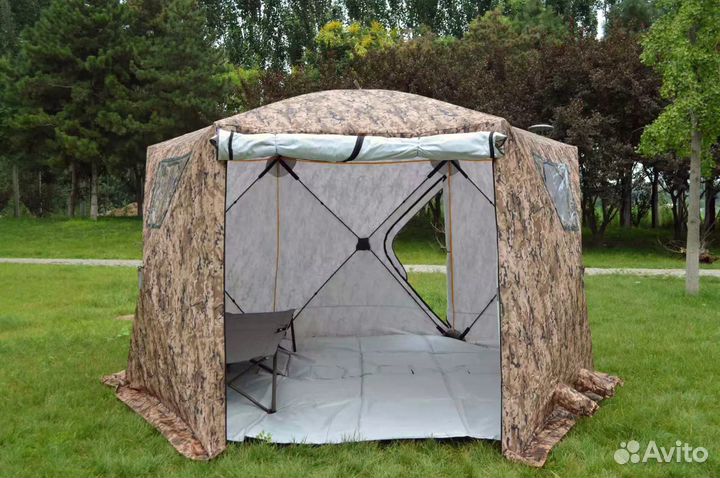 Палатка Куб зимняя утепленная 3,6 х 3,2 х 2,2