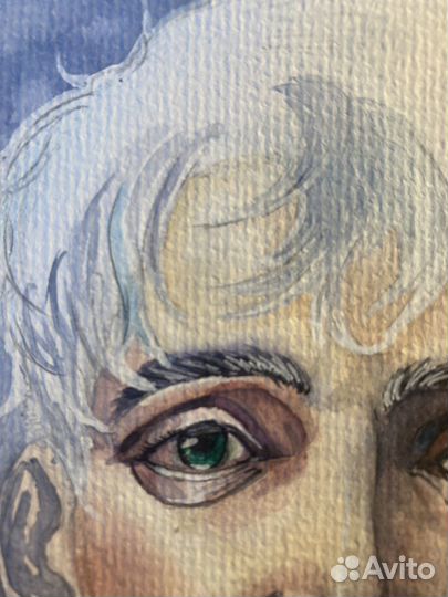 Мужской портрет акварелью