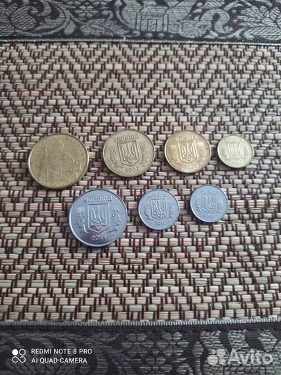 Продам полный комплект 7монет украинские