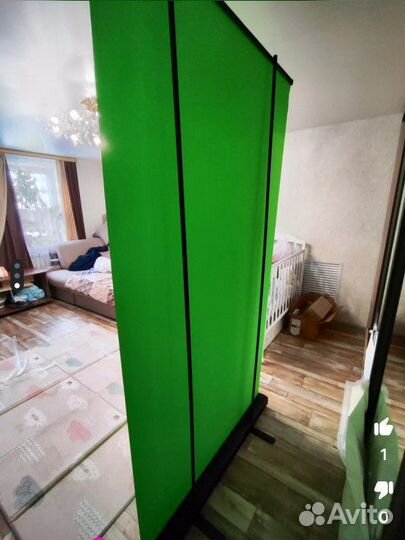 Фон хромакей выдвижной, на каркасе