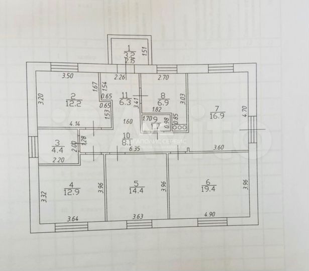 Коттедж 106 м² на участке 8 сот.