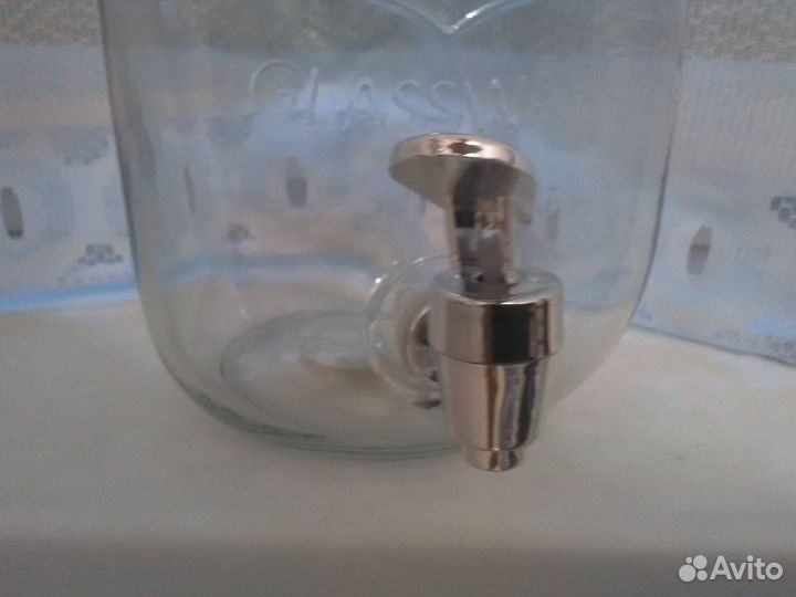 Банка 3 литра стеклянная Лимонадница с Краном