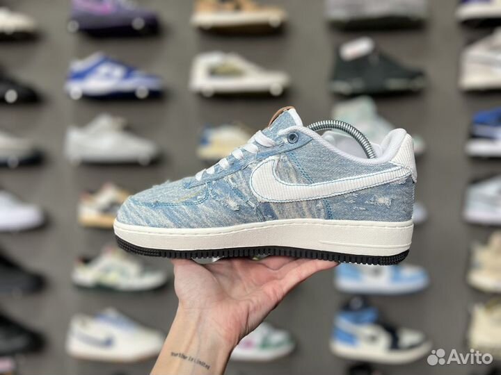 Кроссовки nike AIR force denim blue premium