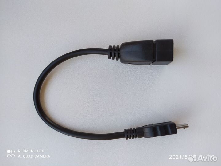 Новый кабель OTG micro USB - USB черный