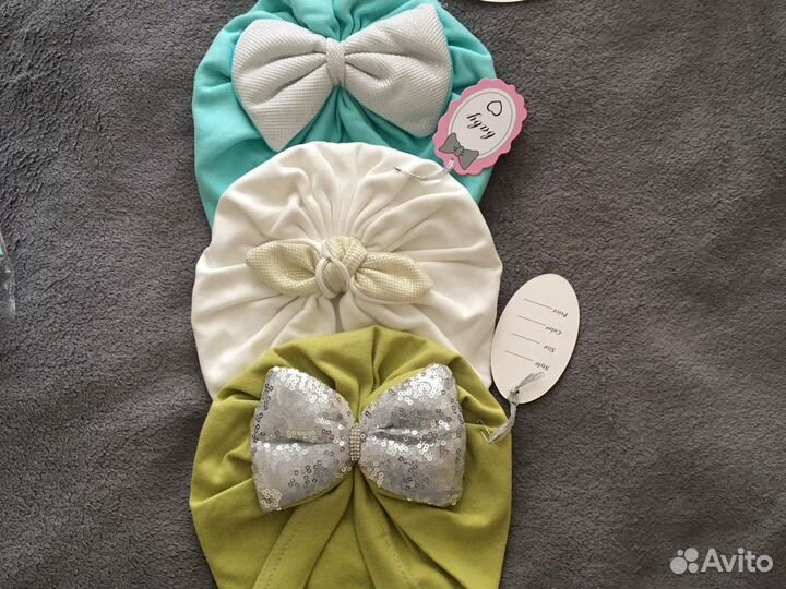 Шапка для девочки чалма 1-2 год