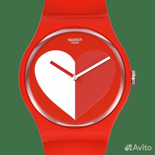 Часы Swatch half 3 white so29z112 красные