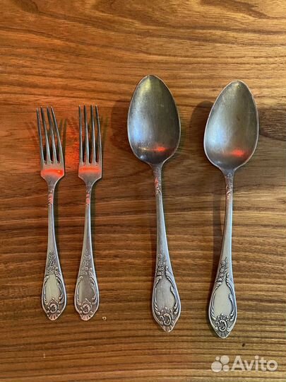 Мельхиоровые ложки ножи вилки СССР