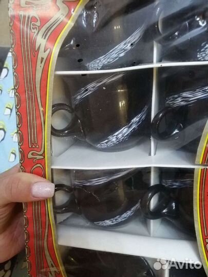 Чайный сервиз чёрный новый