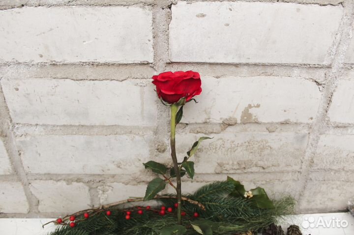 Красная роза из полимерной глины. Ручная работа