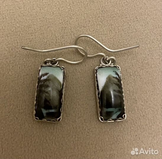 Серьги финифть несколько, браслет