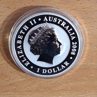 1 доллар 2008г Коала.Австралия.Серебро.Не позолота