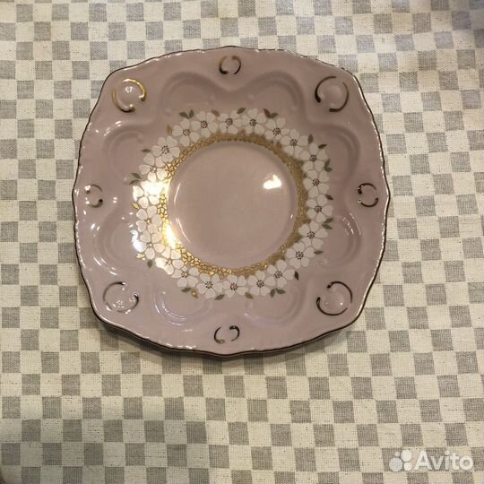 Чайная тройка розовый фарфор Чехия