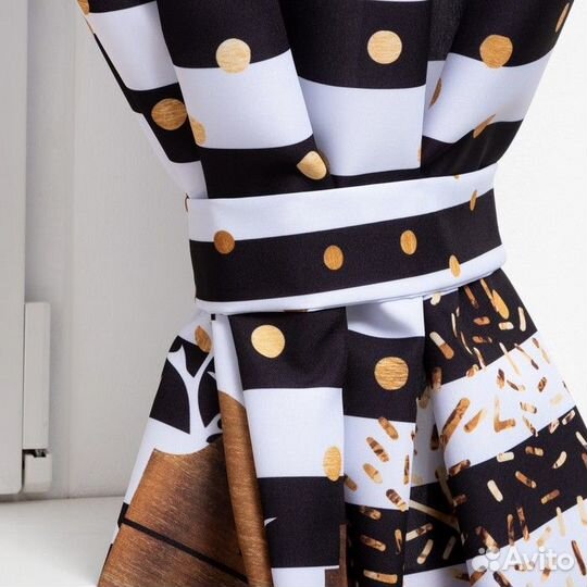 Новогодний комплект штор для кухни с подхватами 'З