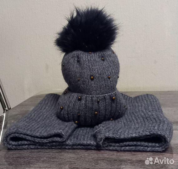 Шапка, шарф (снуд) и перчатки