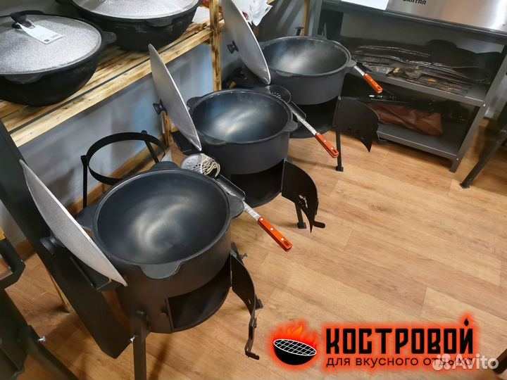 Печь с чугунным казаном