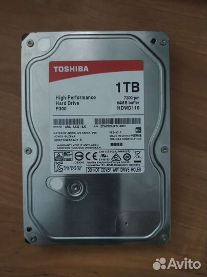 Жесткий диск HDD 1 тб
