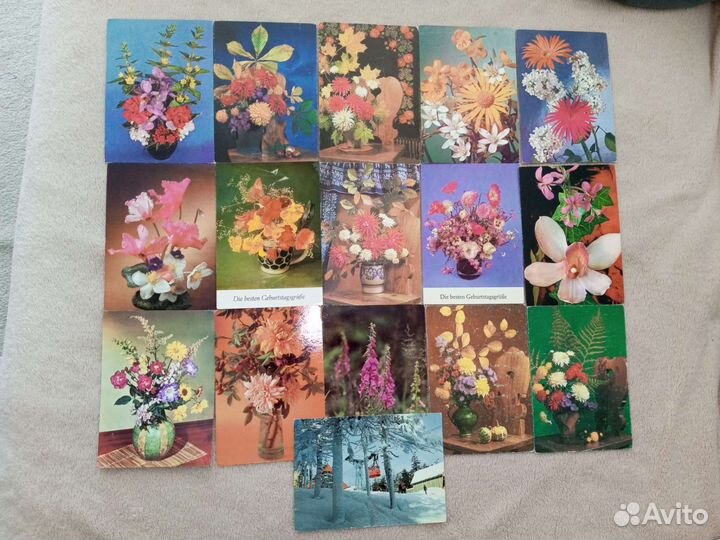 Открытки ГДР цветы