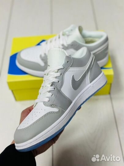 Зимние Кроссовки Air Jordan 1 Low Wolf Grey