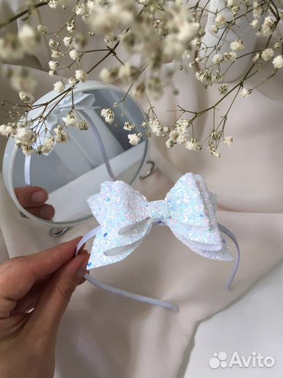 Ободок бант. Бантик для девочки. Бант в школу