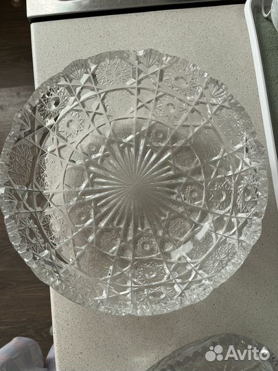 Ваза для фруктов/салатник хрусталь