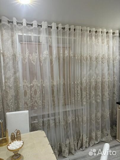 Тюль с карнизом