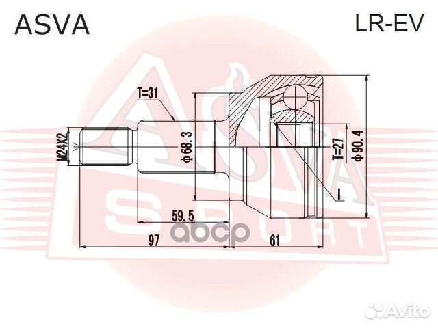 Шрус наружный 27x68x31 LR-EV asva