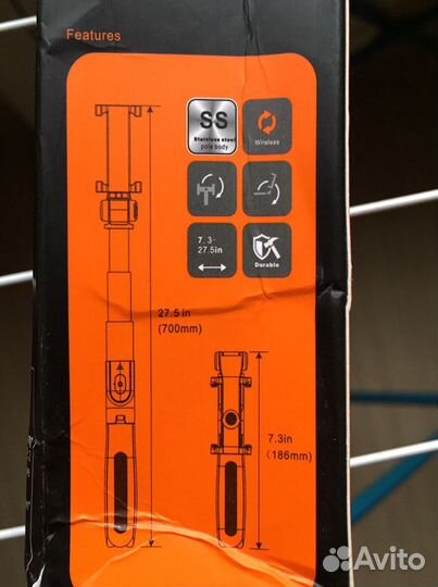 Монопод с треногой и пультом bluetooth