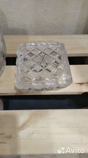 Стеклянный графин СССР, хрустальный салатник