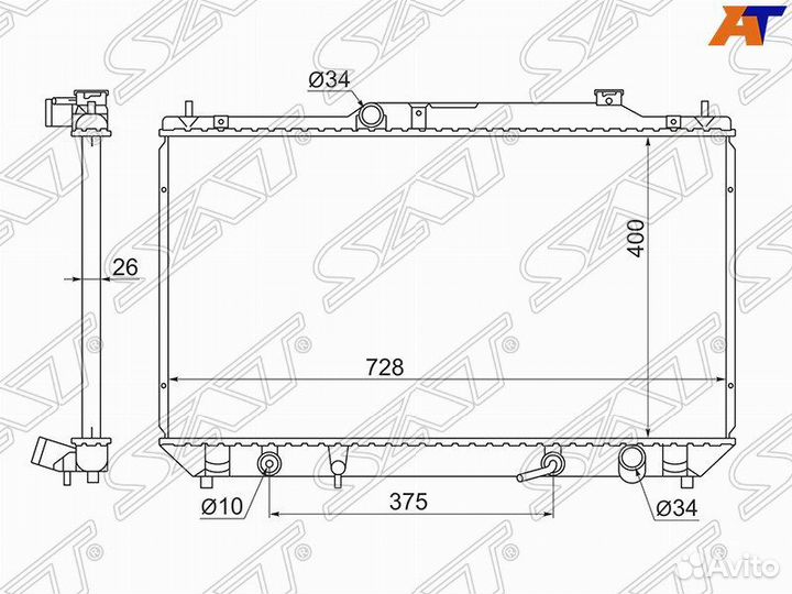 Радиатор toyota camry/solara 2,4 01-06 компл. Авст
