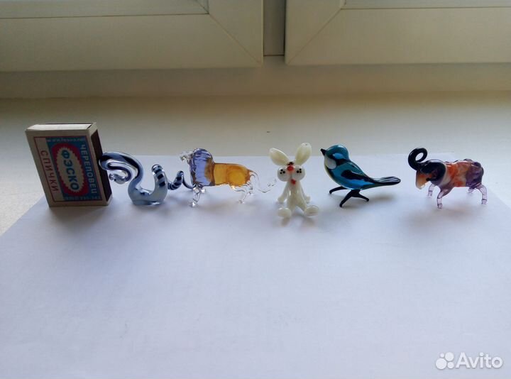 Стеклянные фигурки животных