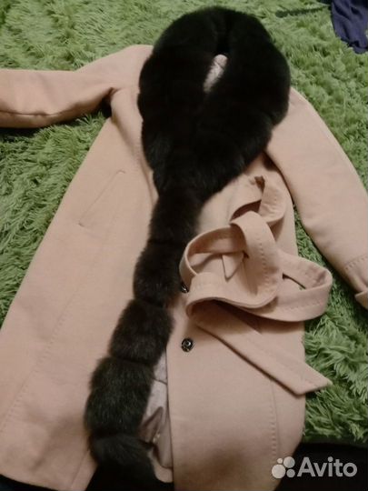 Пальто женское 48 52 с натуральным мехом