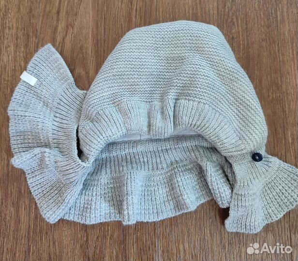 Шапка-шлем зимний утеплённый для малыша р-р 40-42
