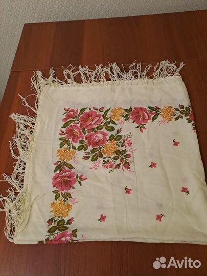 Винтажный платок СССР Цветы