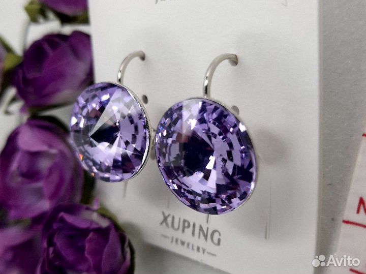 Серьги сваровски swarovski. Разные оттенки камней