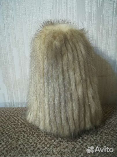 Шапка норковая вязаная женская
