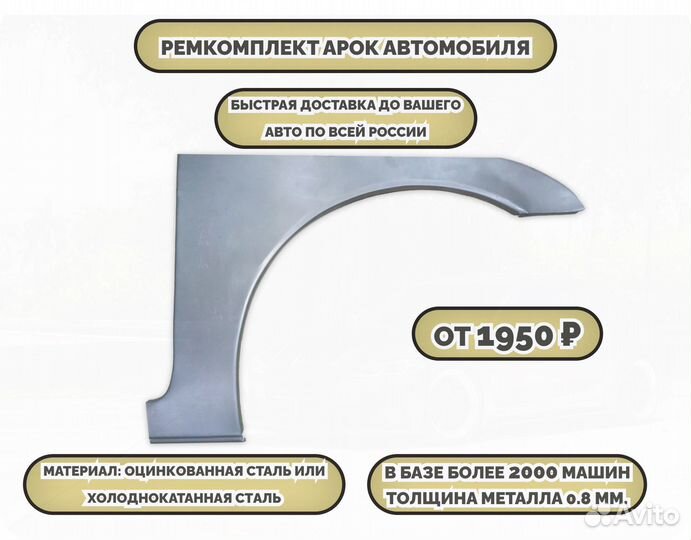 Ремонтные арки (ремкомплект) на автомобиль