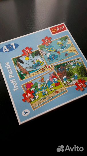 Паззлы Trefl 4 в 1 Смурфики