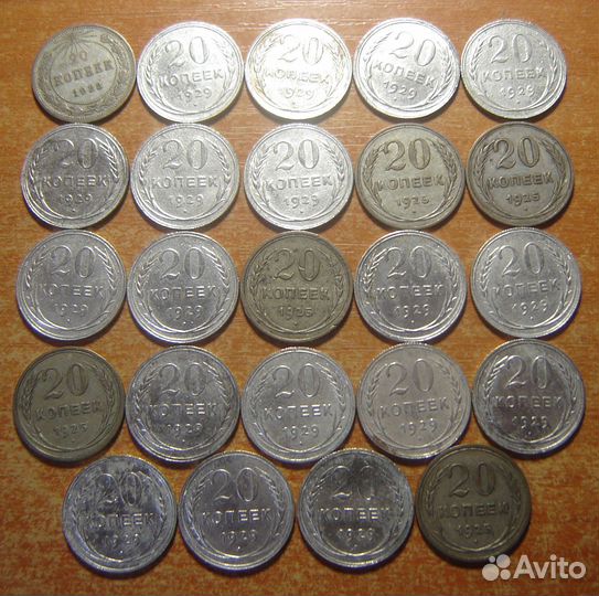Опт - 74 серебряные монеты СССР