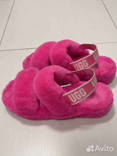 Уличные тапки UGG ярко розовые 38 р