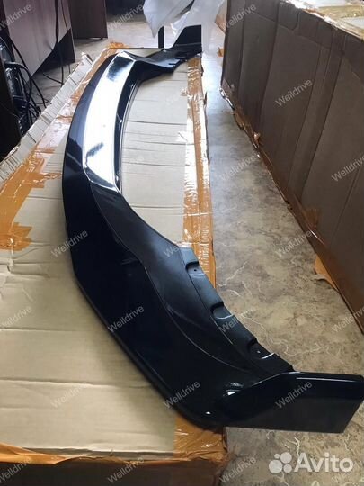 Губа передняя BMW X5 G05 черный глянец