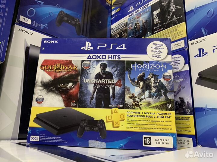 PS4 Slim 500Gb с играми