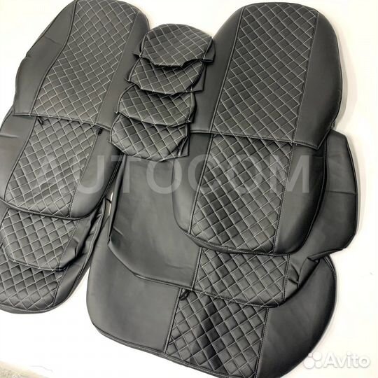 Чехлы сидений эко-кожа ваз 2111,2112 серый ромб